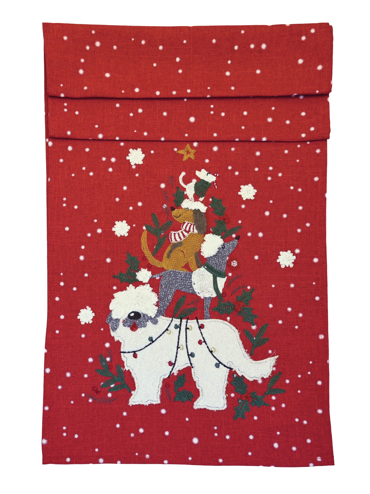 Walton and Co Snow Dogs Christmas Table Runner 35cm x 175cm