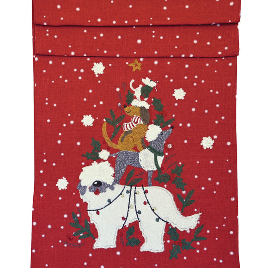Walton and Co Snow Dogs Christmas Table Runner 35cm x 175cm