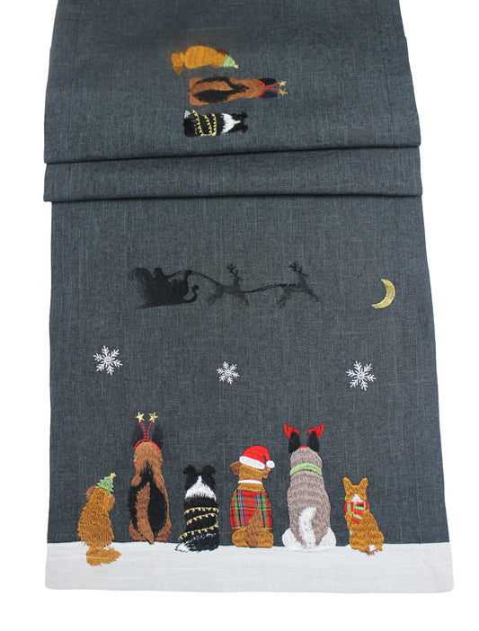 Peggy Wilkins Festive Paws Christmas Table Runner