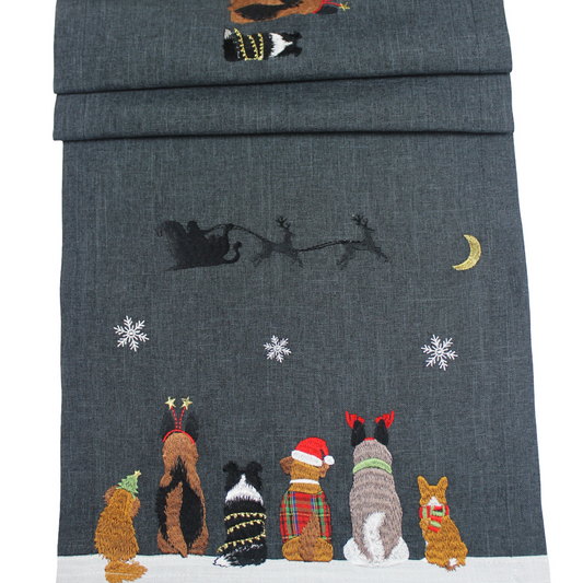 Peggy Wilkins Festive Paws Christmas Table Runner
