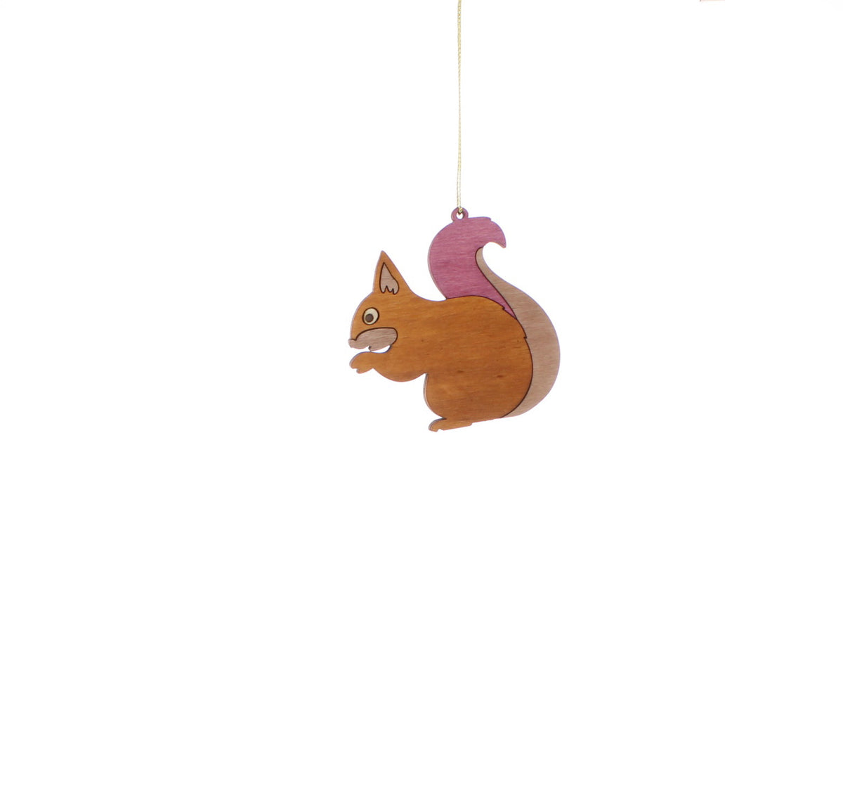8cm Wooden Squirrel Hanging Decoration