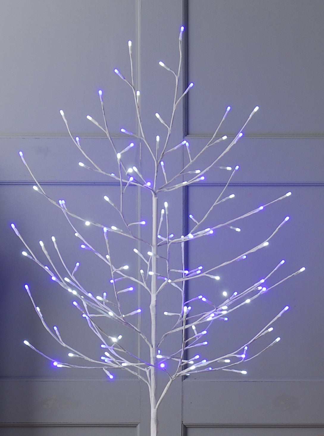 90cm Pre-lit Twig Tree Indoor Outdoor Blue & White Glow Worm LEDs