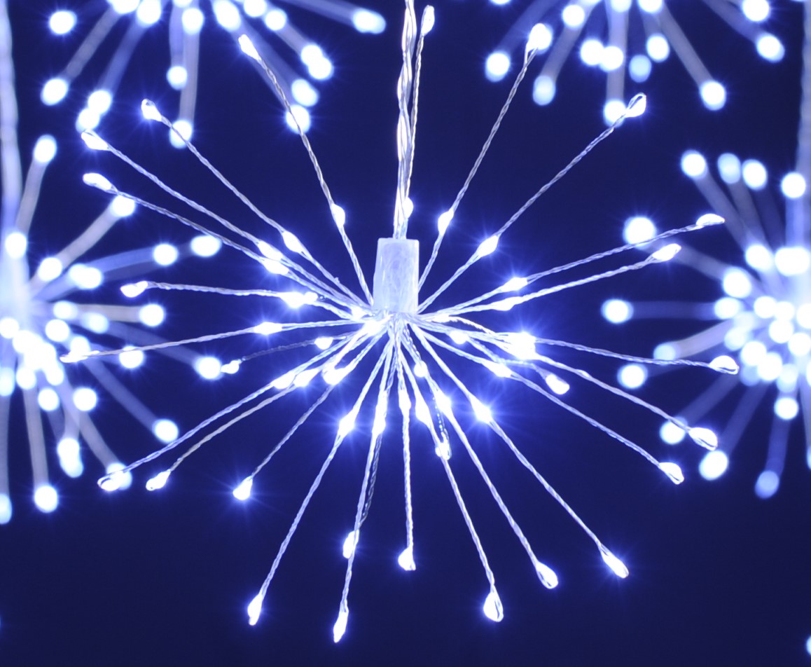 Starburst Curtain Lights - Ice White - Indoor Outdoor - Timer