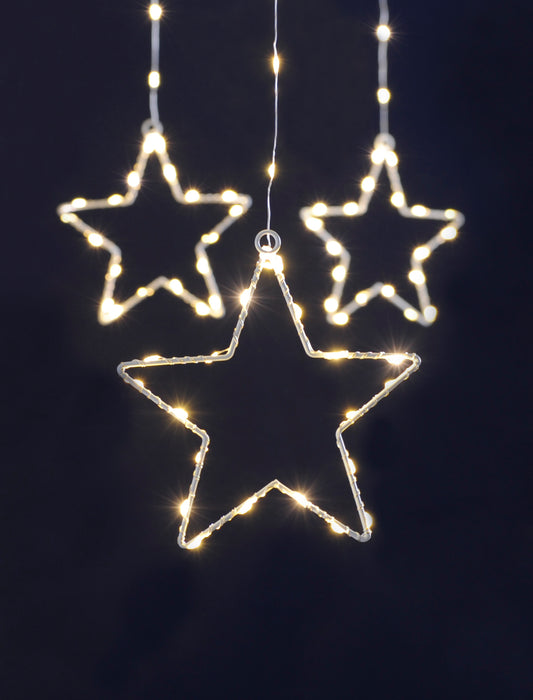 Star Curtain Light - Warm White - Indoor/Outdoor - Timer Function