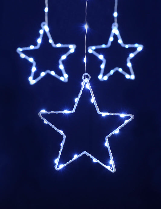 Star Curtain Light - Ice White - Indoor/Outdoor - Timer Function