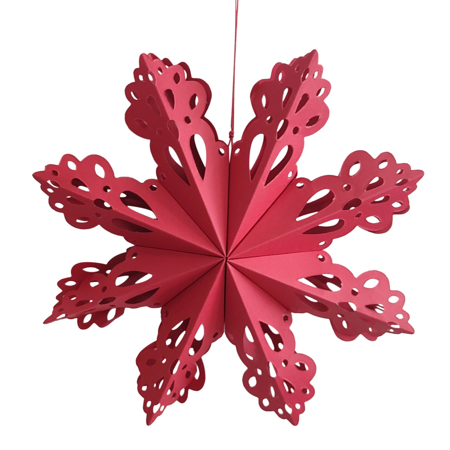 30cm Red Foldable Paper Snowflake Hanging Christmas Decoration