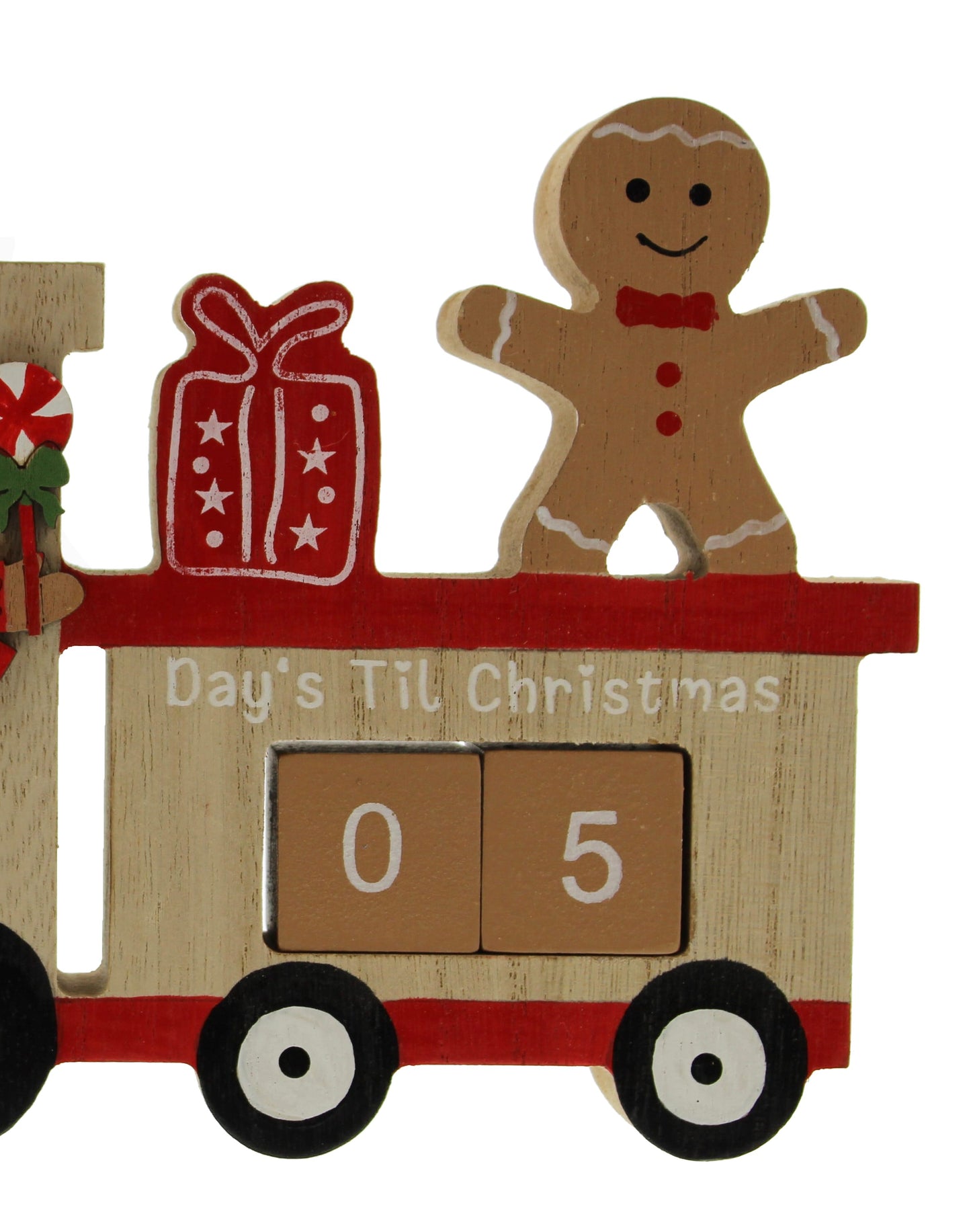 Christmas Countdown Train - Gingerbread & Christmas Pudding Theme - Wood