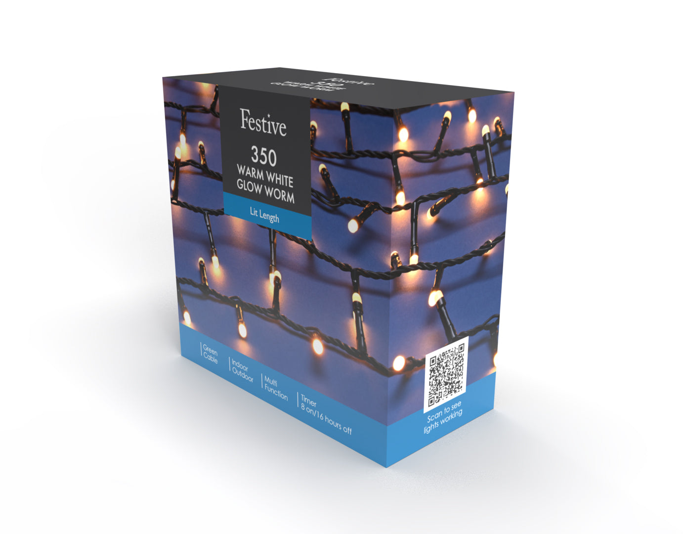 350 Glow Worm Lights Warm White Multifunction with Timer