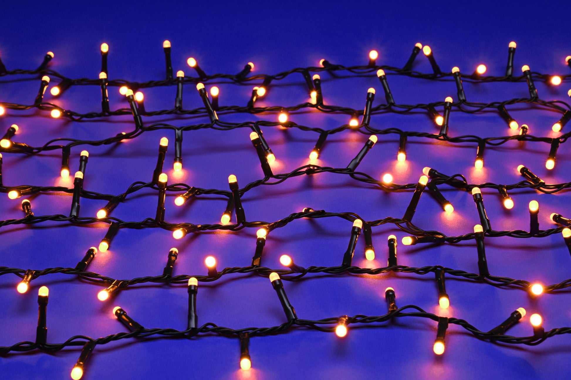 500 Halloween Glow Worm Lights Orange - Festive