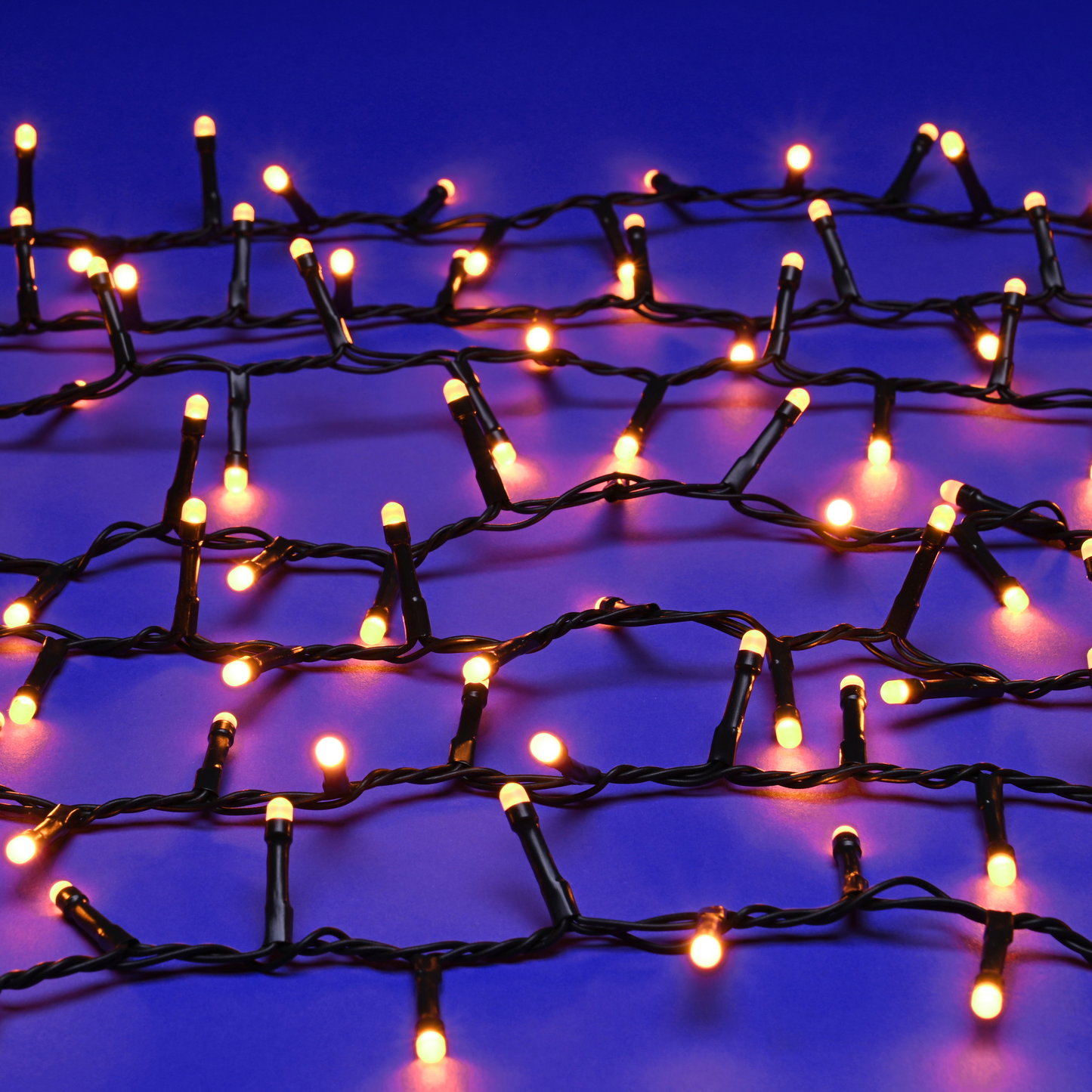 500 Halloween Glow Worm Lights Orange Multifunction with Timer