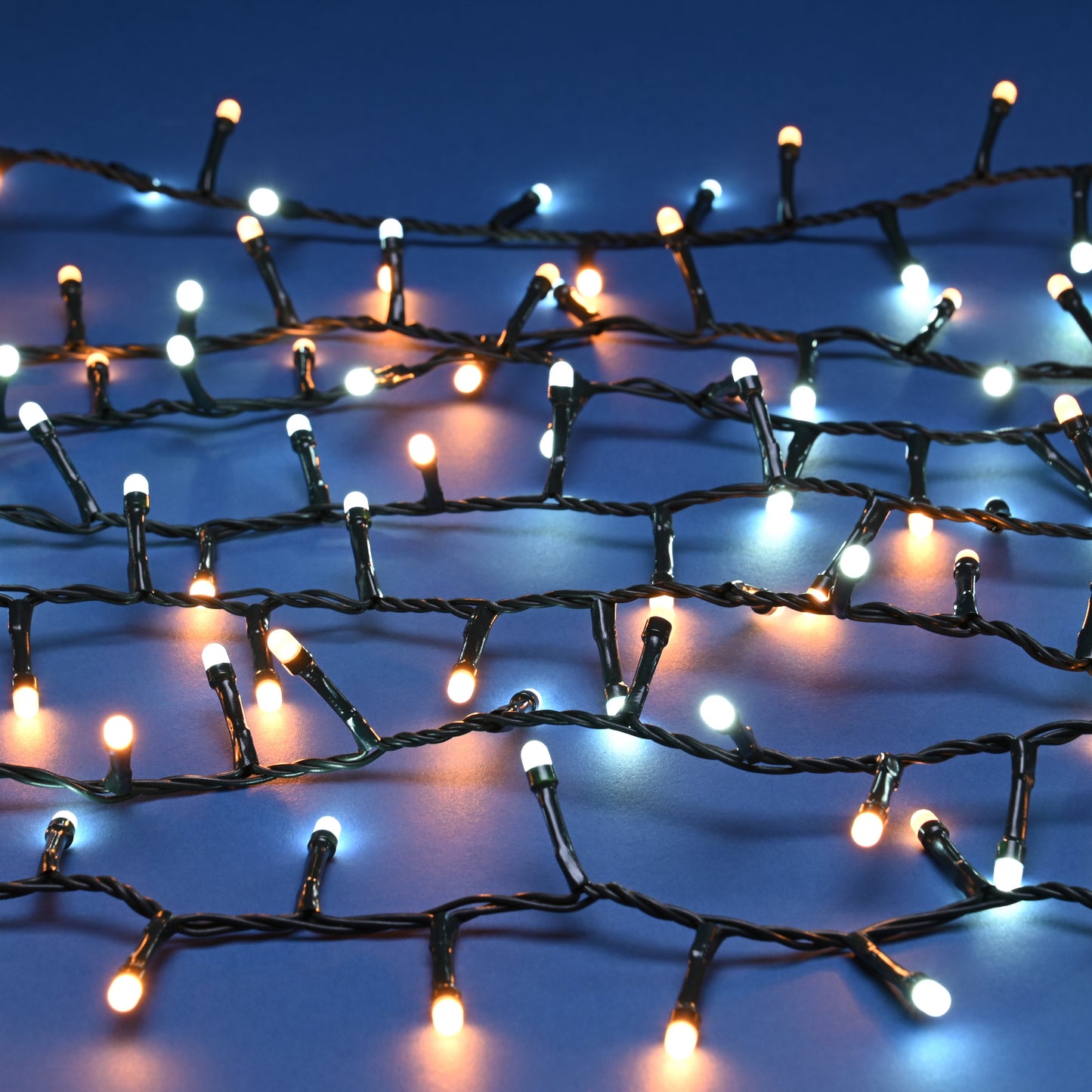 2000 Glow Worm Christmas Lights Cool White and Warm White Mix Multifunction with Timer