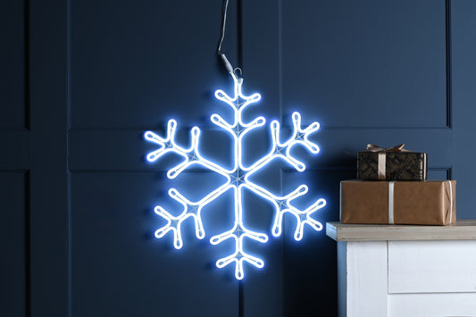 59cm Neon Flex Snowflake - Colour Changing - Outdoor Indoor - Blue & White