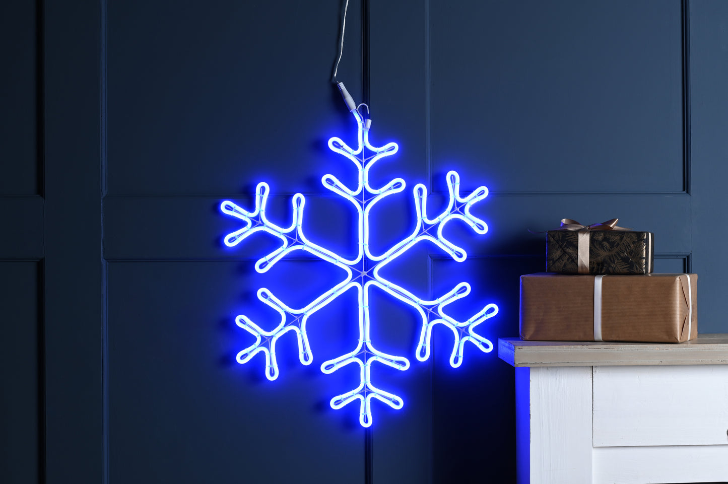 59cm Neon Flex Snowflake - Colour Changing - Outdoor Indoor - Blue & White