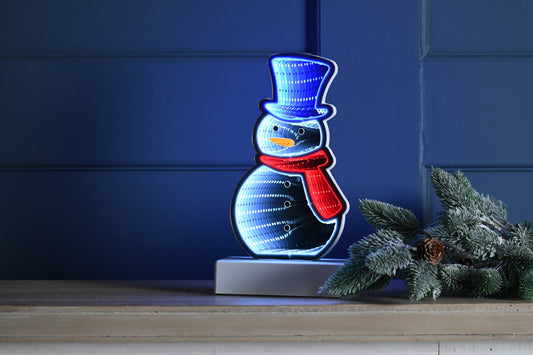 Snowman Infinity Light - Battery Operated - Timer