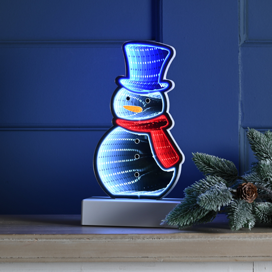Snowman Infinity Light - Battery Operated - Timer