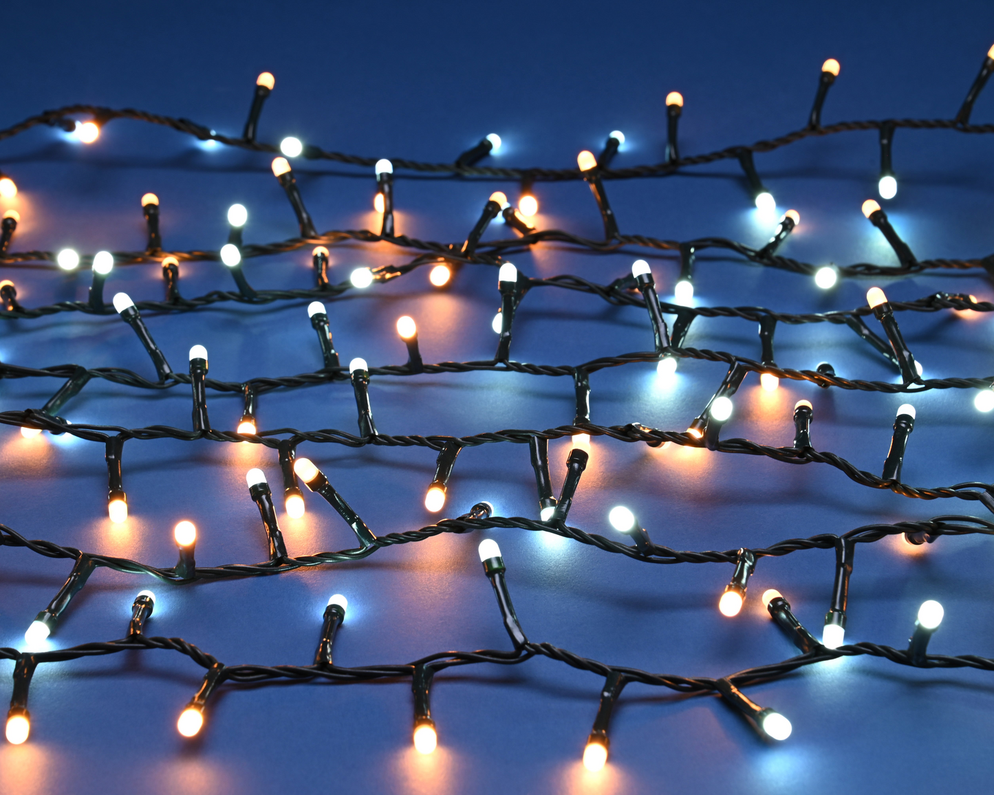 200 Glow Worm Lights Warm White & Ice White Mix Christmas Lights Battery Operated with Timer