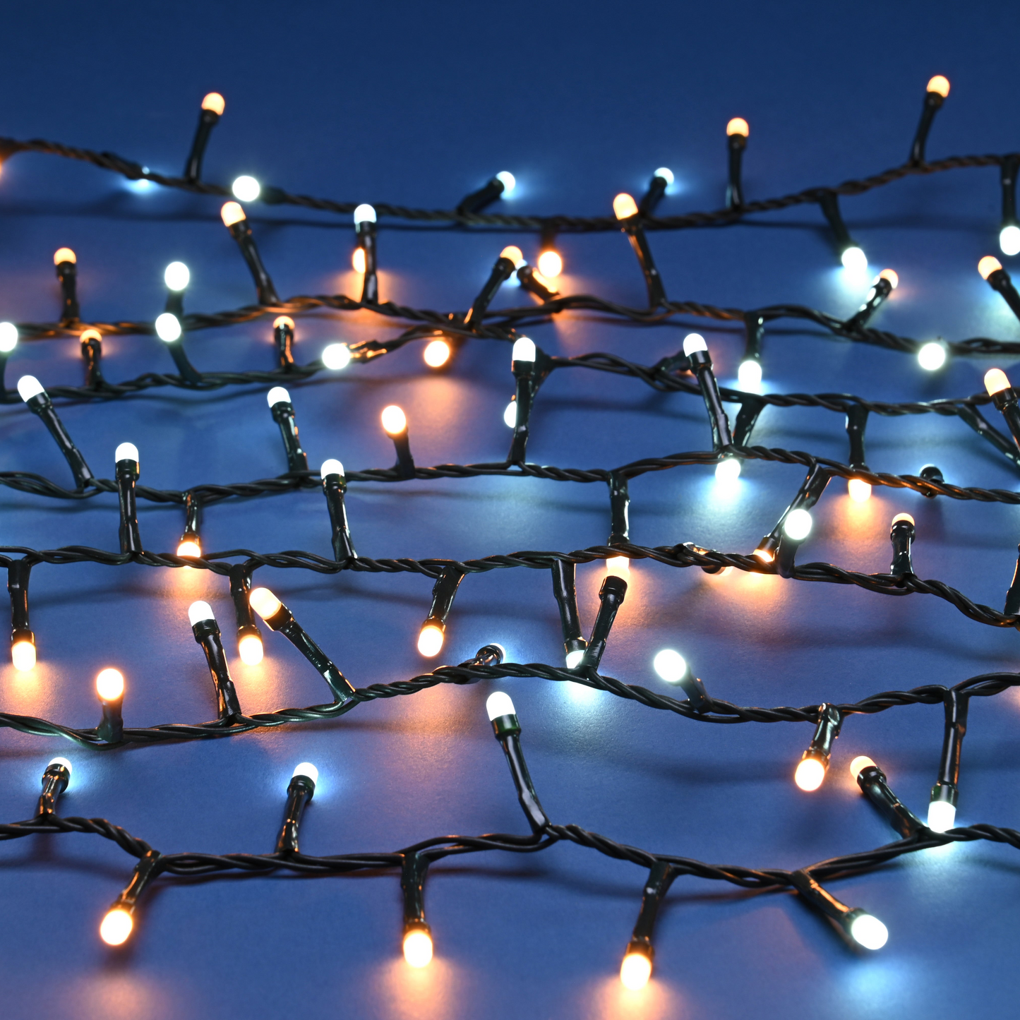 200 Glow Worm Lights Warm White & Ice White Mix Christmas Lights Battery Operated with Timer
