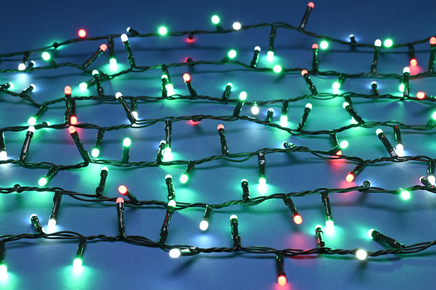 200 Glow Worm Lights Jolly Holly Green & Red Christmas Lights Battery Operated with Timer