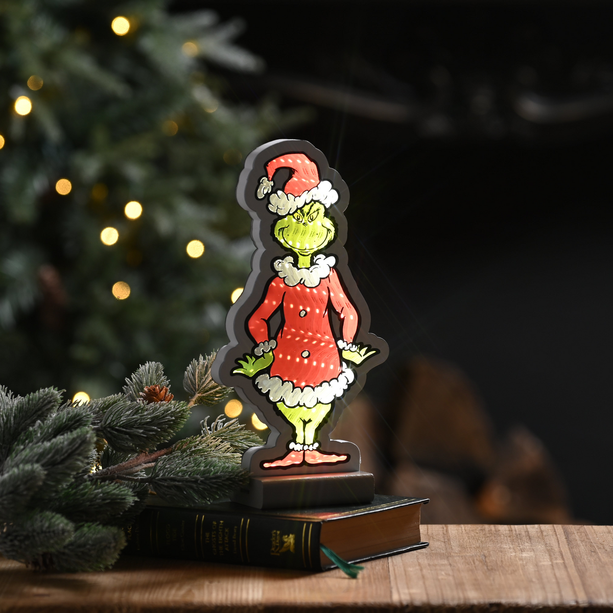 20cm The Grinch Infinity Light Christmas Decoration Licensed Product