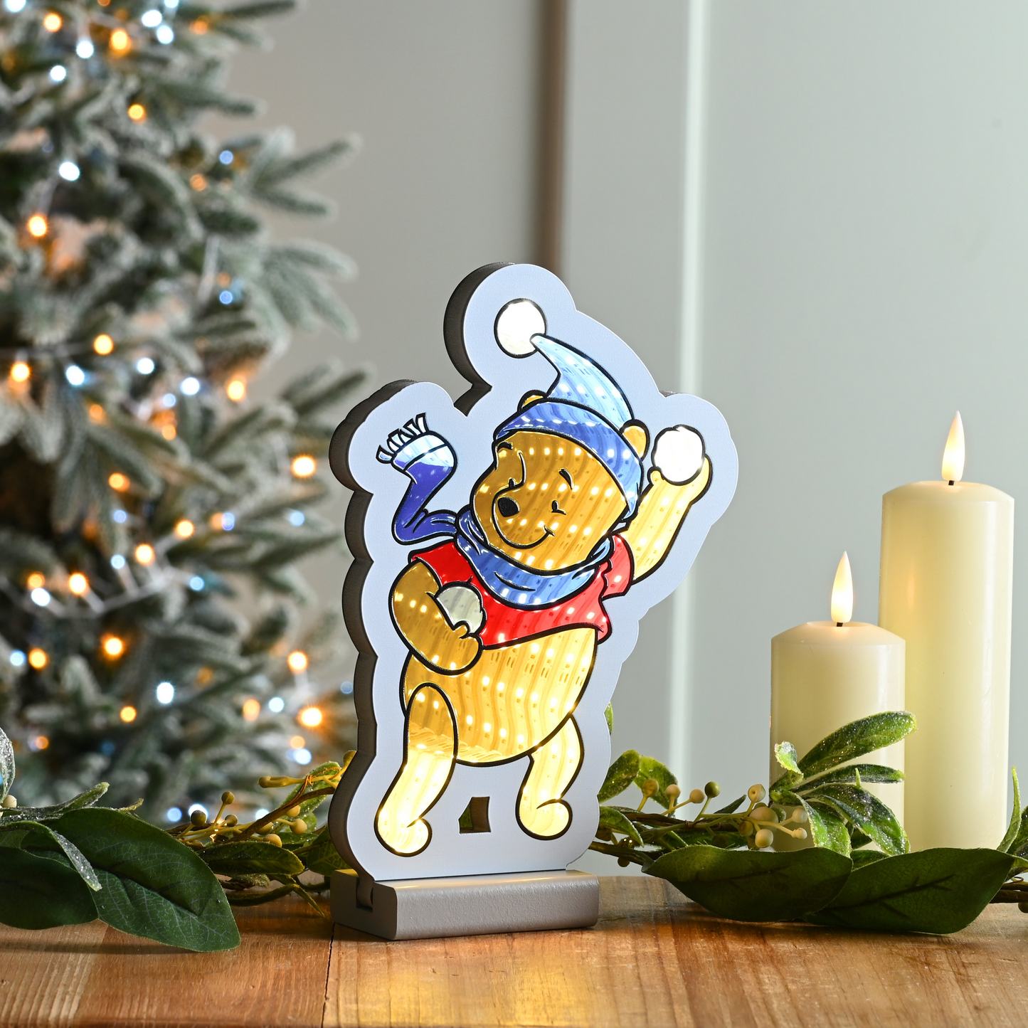 20cm Winnie the Pooh Infinity Light Christmas Decoration Officially Licensed