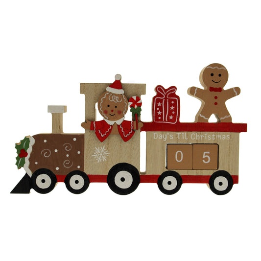 Christmas Countdown Train - Gingerbread & Christmas Pudding Theme - Wood