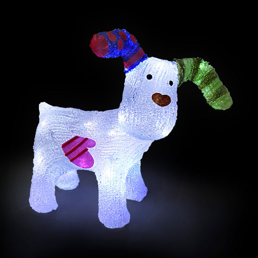 The Snowdog Acrylic LED Decoration Outdoor Indoor Battery Operated