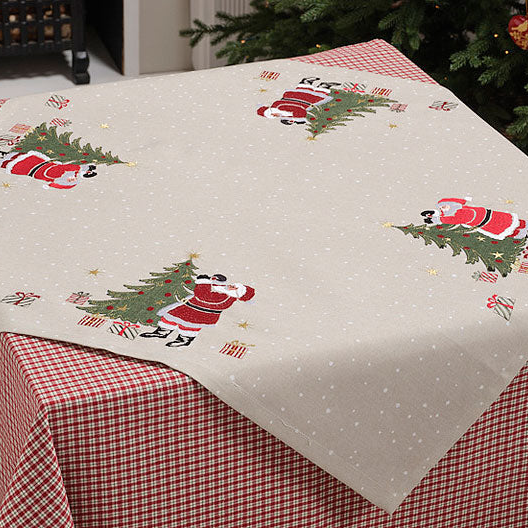 Walton & Co Father Christmas Embroidered Tablecloth 82cm X 82cm