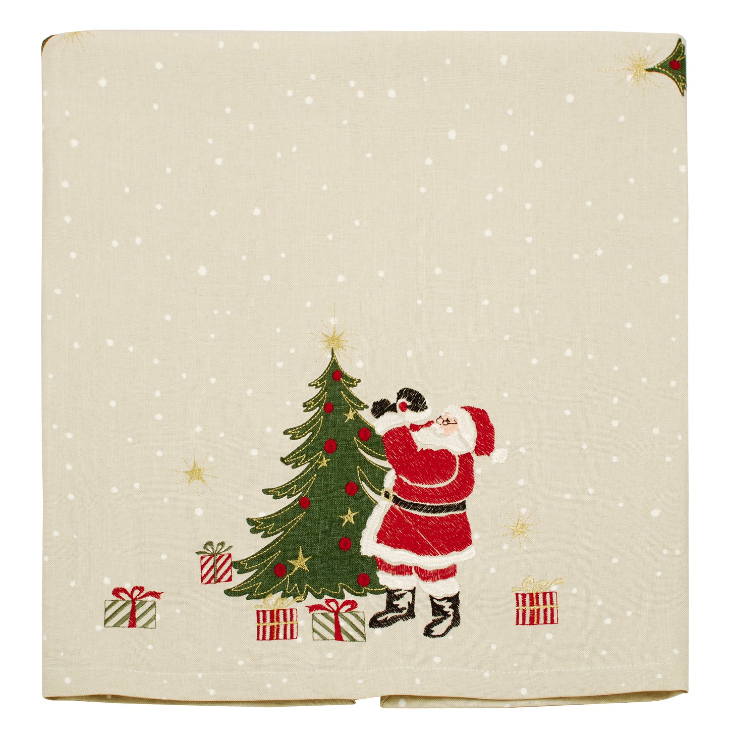 Walton & Co Father Christmas Embroidered Tablecloth 82cm X 82cm
