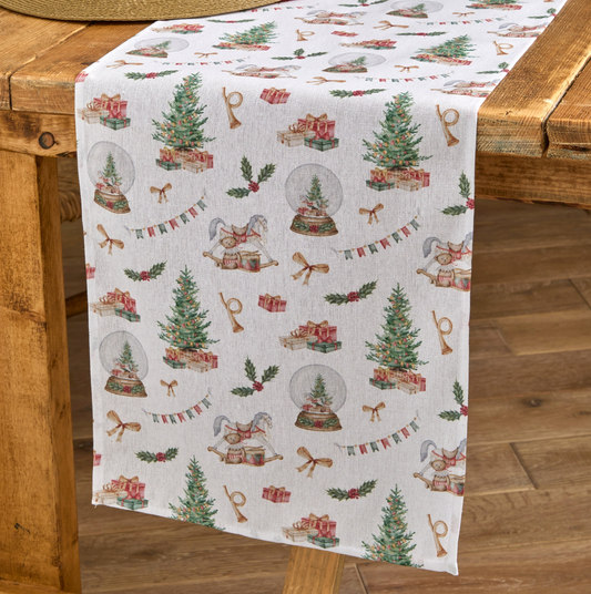 Walton and Co Vintage Christmas Table Runner 32cm x 220cm