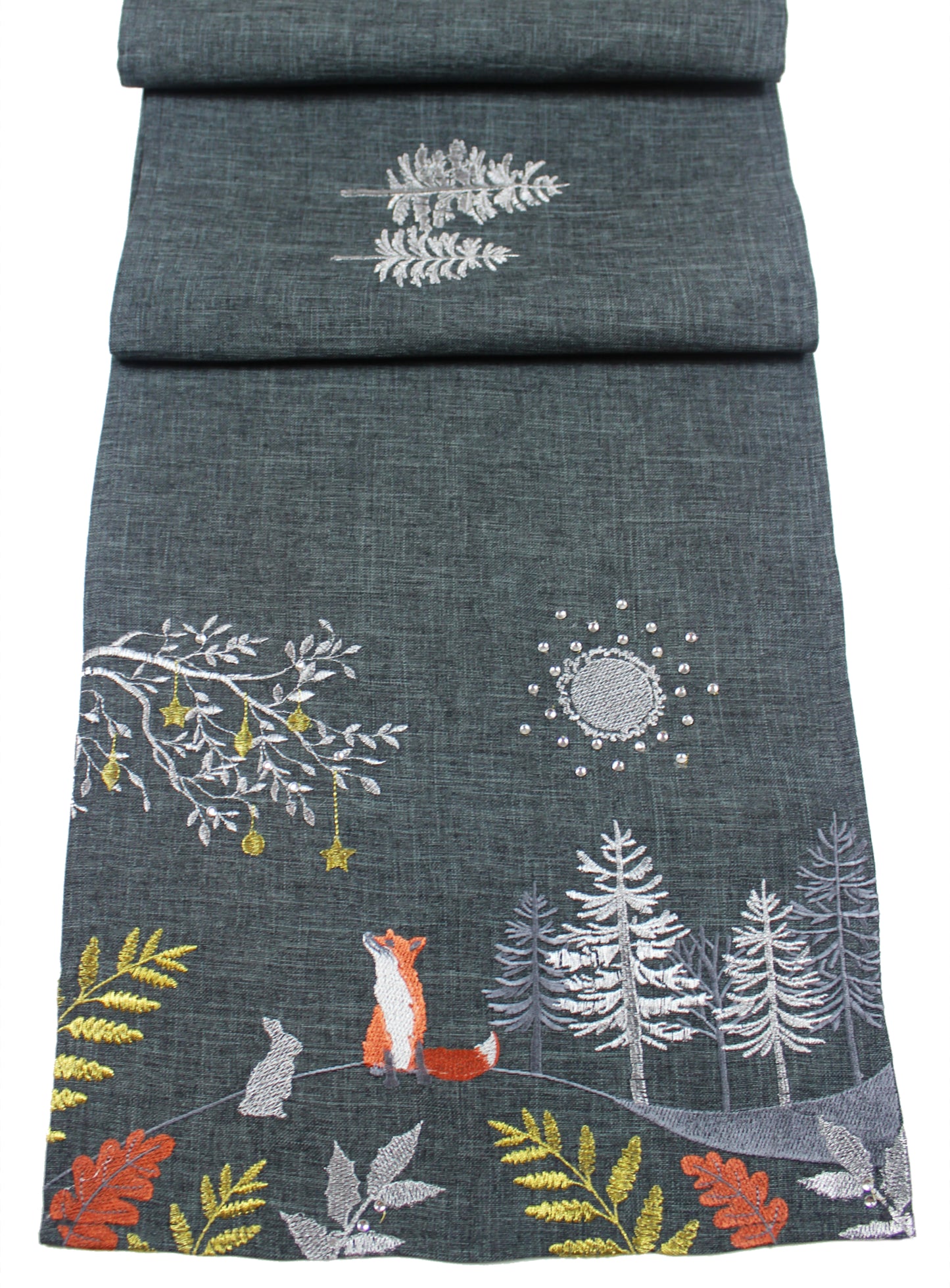 Peggy Wilkins Woodland Sparkle Christmas Table Runner