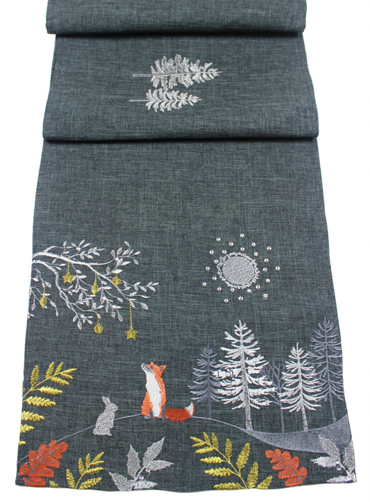 Peggy Wilkins Woodland Sparkle Christmas Table Runner