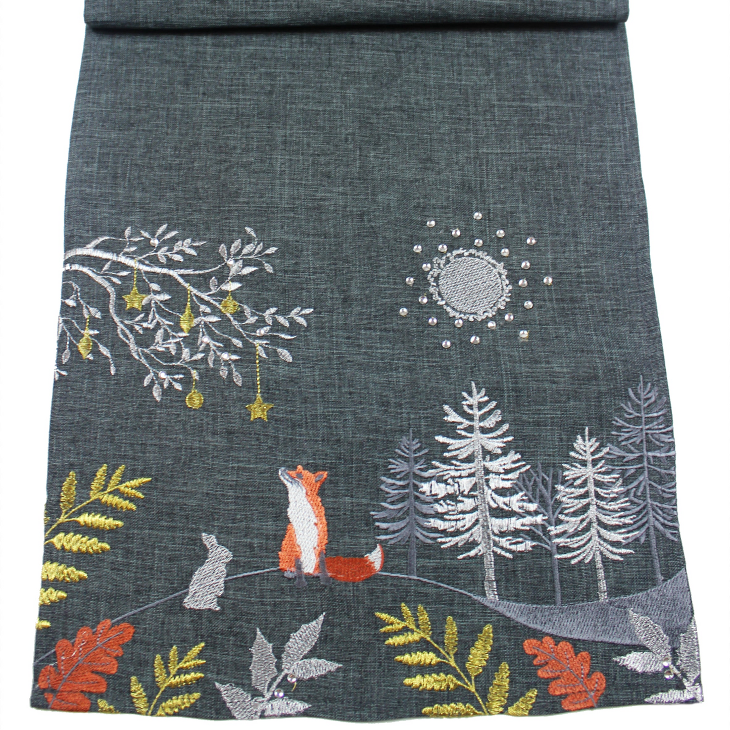 Peggy Wilkins Woodland Sparkle Christmas Table Runner