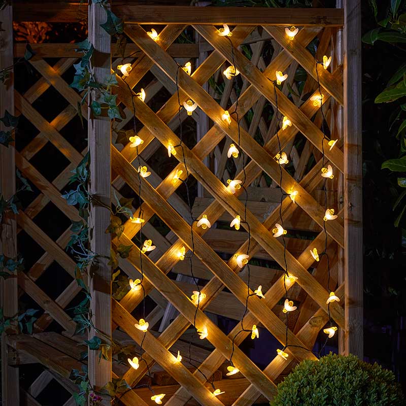 50 Buzzy Bee Solar String Lights - Solar Powered