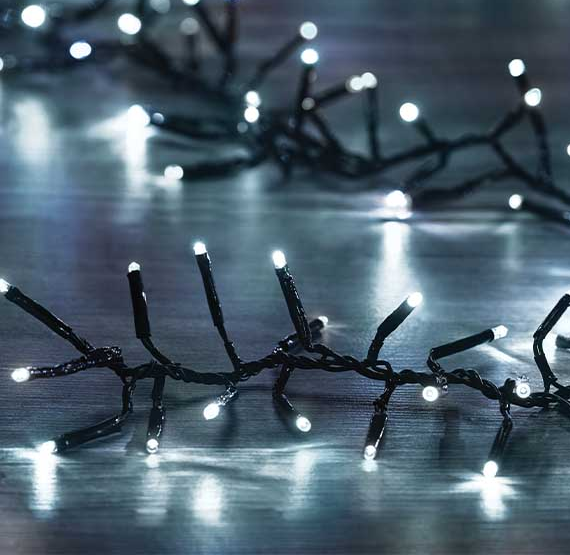 500 Cool White Cluster Lights Multifunction Timer Indoor Outdoor Christmas Lights
