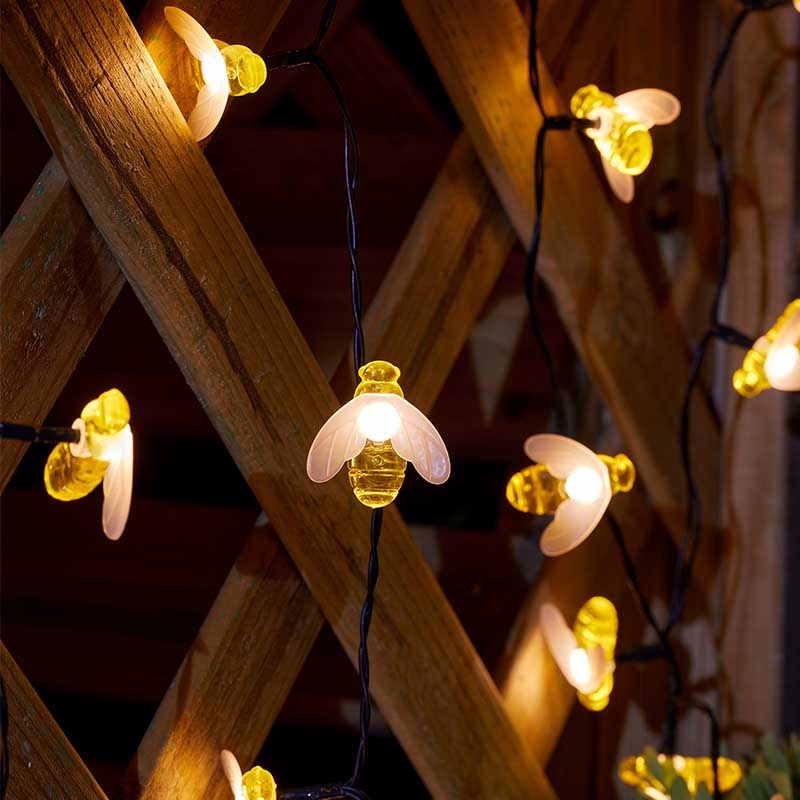 50 Buzzy Bee Solar String Lights - Solar Powered
