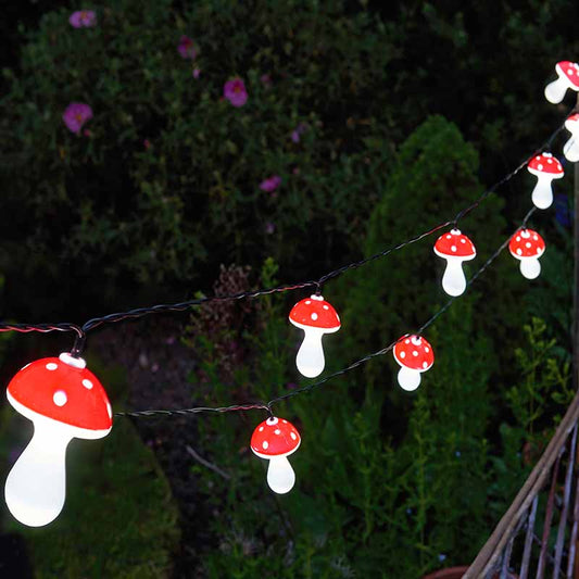 Fairy Toadstool Solar String Lights