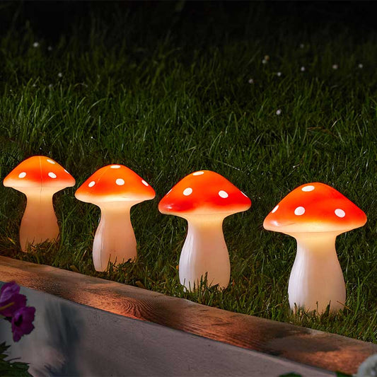 Fairy Toadstool Stake Lights Solar Powered Garden Decoration