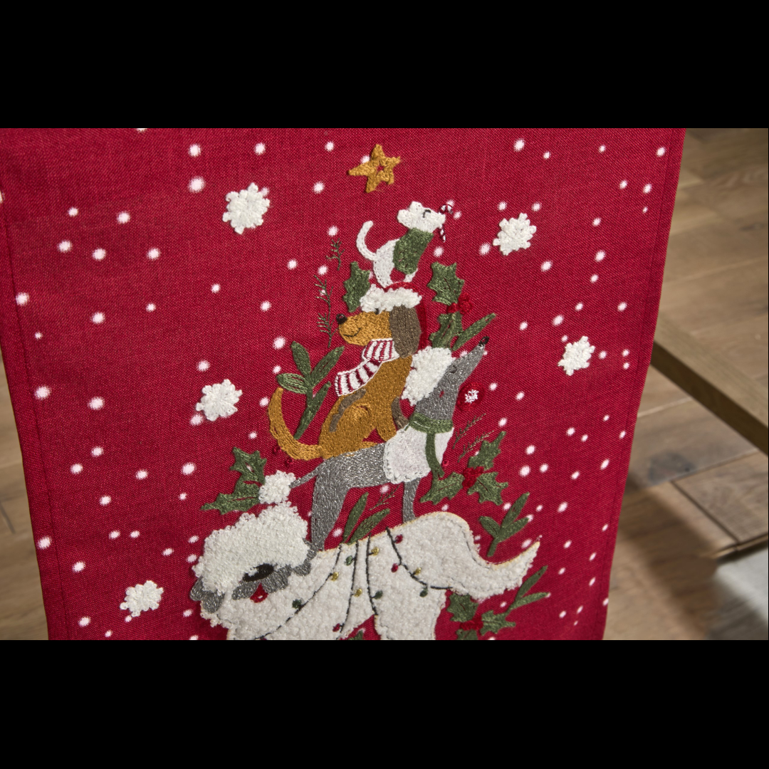 Walton and Co Snow Dogs Christmas Table Runner 35cm x 175cm